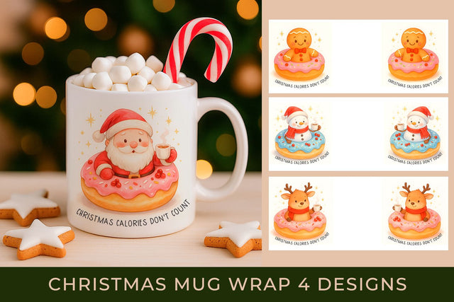 Christmas Calories Mug Wrap Set Sublimation KMarinaDesign 