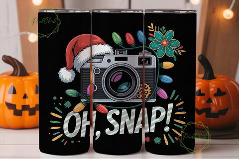 Christmas Camera Tumbler Wrap Sublimation PixelChick 