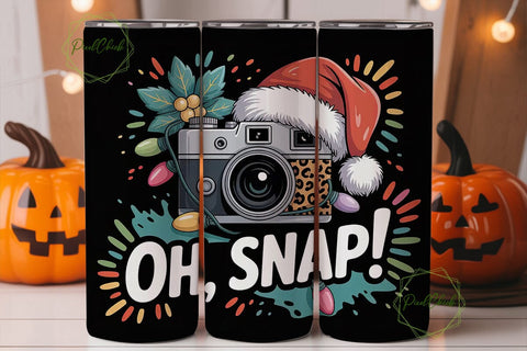 Christmas Camera Tumbler Wrap Sublimation PixelChick 