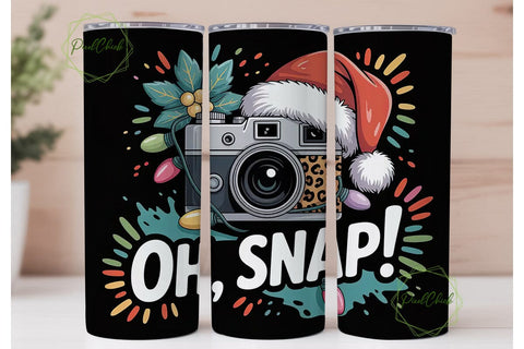 Christmas Camera Tumbler Wrap Sublimation PixelChick 