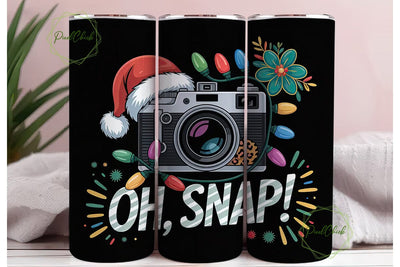 Christmas Camera Tumbler Wrap Sublimation PixelChick 