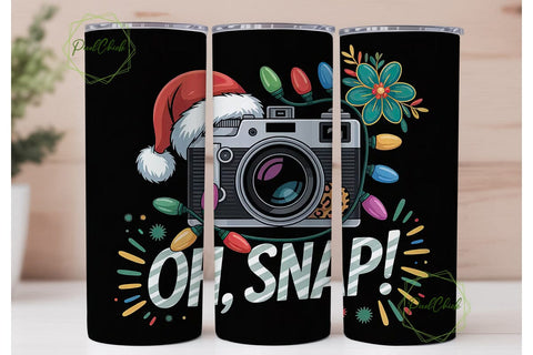 Christmas Camera Tumbler Wrap Sublimation PixelChick 