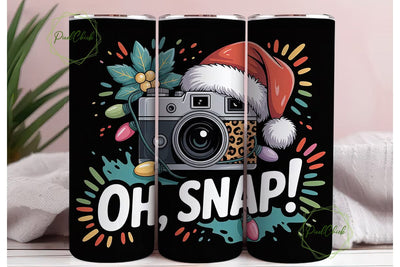 Christmas Camera Tumbler Wrap Sublimation PixelChick 
