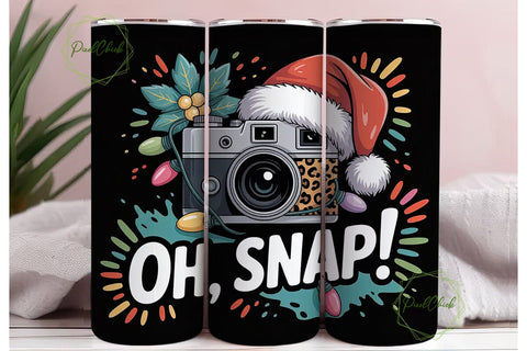 Christmas Camera Tumbler Wrap Sublimation PixelChick 