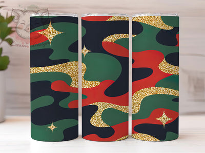 Christmas Camo Gold Reindeer Tumbler, Gold Reindeer Sublimation Design, Holiday Stars Art, 20oz Xmas Tumbler, Whimsical Reindeer Mug, Stylish Holiday Cup, Festive Camo Wrap Sublimation Lara' s Designs 