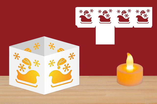 Christmas Candle Holder, Lantern Papercut, Christmas Chocolate Holder SVG zafrans studio 