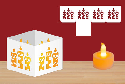 Christmas Candle Holder, Lantern Papercut, Christmas Chocolate Holder SVG zafrans studio 