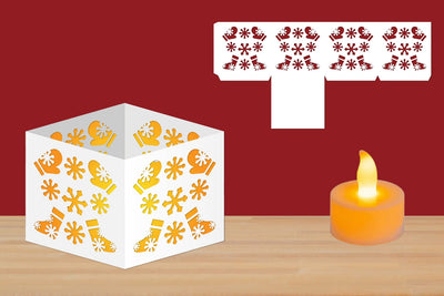 Christmas Candle Holder, Lantern Papercut, Christmas Chocolate Holder SVG zafrans studio 