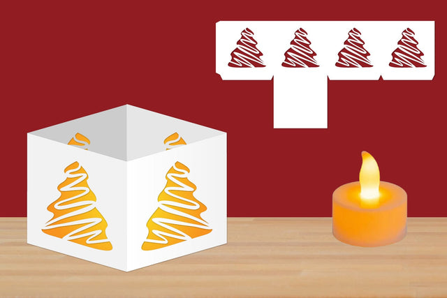 Christmas Candle Holder, Lantern Papercut, Christmas Chocolate Holder SVG zafrans studio 