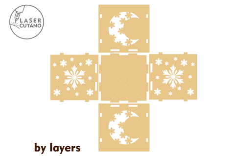 Christmas Candle Holder Set Template Laser Cut Files SVG LaserCutano 