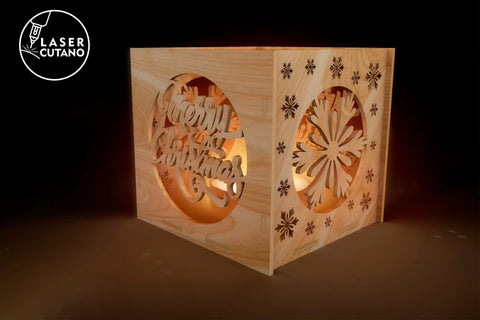 Christmas Candle Holder Set Template Laser Cut Files SVG LaserCutano 