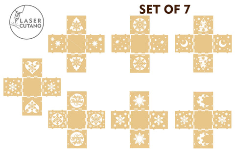 Christmas Candle Holder Set Template Laser Cut Files SVG LaserCutano 