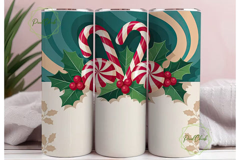 Christmas Candy 20oz Tumbler Wrap Sublimation PixelChick 