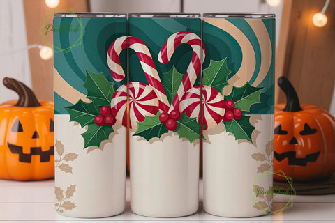 Christmas Candy 20oz Tumbler Wrap Sublimation PixelChick 