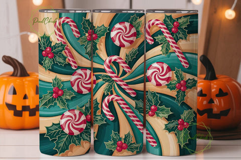 Christmas Candy 20oz Tumbler Wrap Sublimation PixelChick 