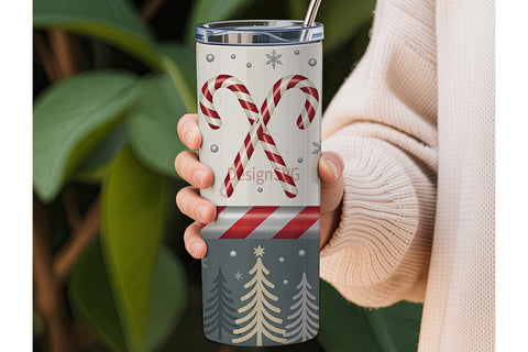 Christmas Candy Cane 20oz Tumbler Wrap Sublimation DesignSVG 