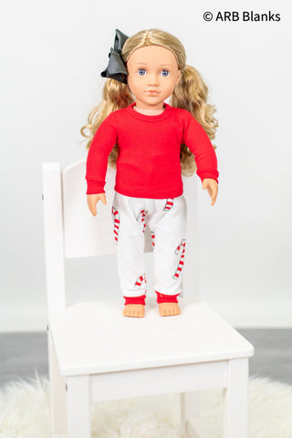 CHRISTMAS: Candy Cane Collection Pajamas ARB Blanks Doll 18" 