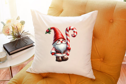 Christmas Candy Cane Icing Gnome Clipart Sublimation designartist 