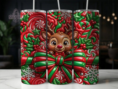 Christmas Candy Cane Reindeer 20oz Tumbler, Christmas Candy Cane, Candy Cane Reindeer, Christmas Reindeer, Candy Cane PNG, Reindeer Tumbler, Candy Cane Tumbler, 20oz Tumbler Wrap Sublimation SvggirlplusArt 