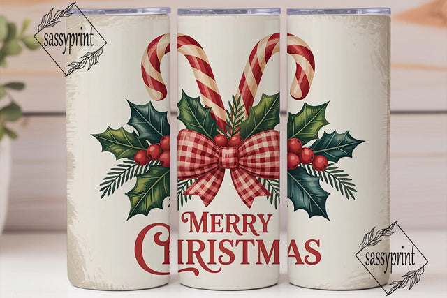 Christmas Candy Cane Tumbler Wrap Sublimation sassyprint 