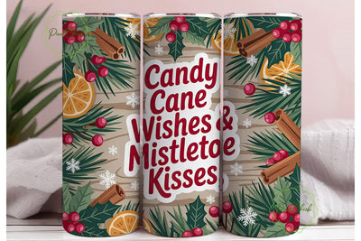 Christmas Candy Cane Wishes Tumbler Wrap Sublimation PixelChick 