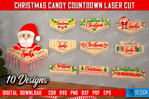 Christmas Candy Countdown Bundle | Christmas Calendar Template | Days Until Christmas | CNC Files SVG Fly Design 