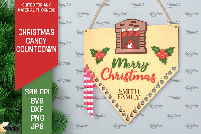 Christmas Candy Countdown Laser Cut. Christmas Countdown SVG SVG Evgenyia Guschina 