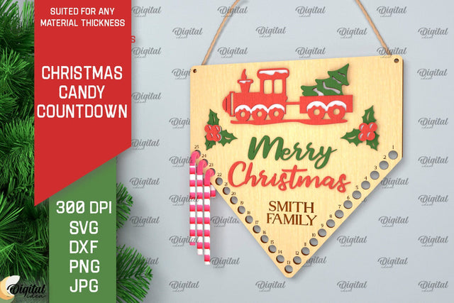 Christmas Candy Countdown Laser Cut. Christmas Countdown SVG SVG Evgenyia Guschina 