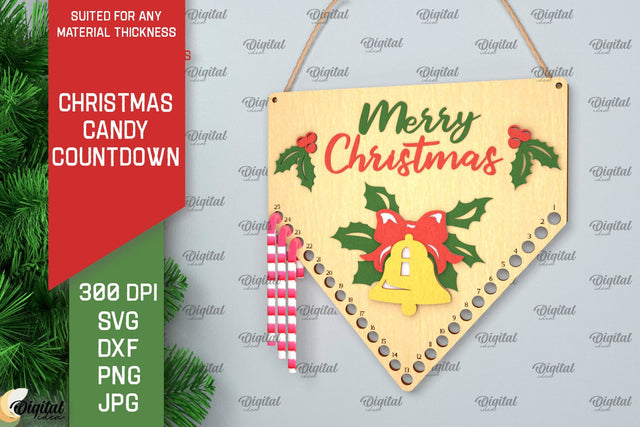 Christmas Candy Countdown Laser Cut. Christmas Countdown SVG SVG Evgenyia Guschina 
