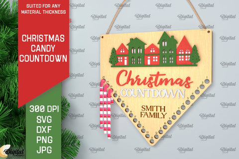 Christmas Candy Countdowns Laser Cut Bundle. Countdowns SVG SVG Evgenyia Guschina 