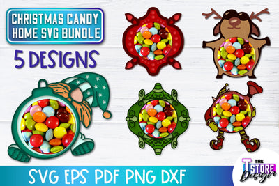 Christmas Candy Dome SVG Bundle | Candy Holders SVG | Gnome Treat Box SVG SVG The T Store Design 