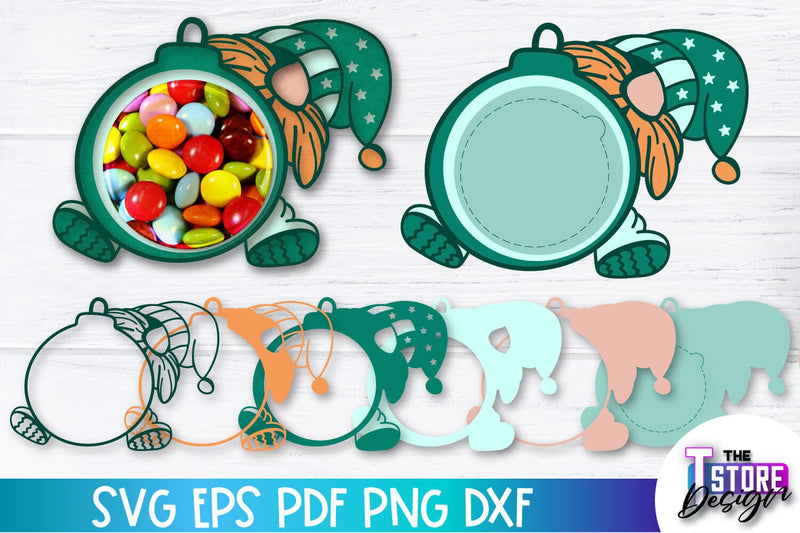 Christmas Candy Dome SVG | Candy Holders SVG | Gnome Treat Box SVG SVG The T Store Design 