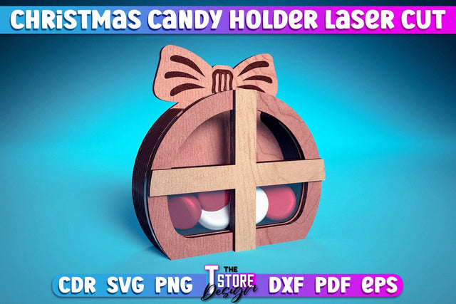 Christmas Candy Holders | 3D Candy Treat Box | Holiday | Christmas Gift Box | CNC File SVG The T Store Design 