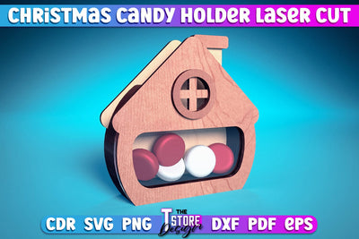 Christmas Candy Holders | 3D Candy Treat Box | Holiday | Christmas Village | CNC File SVG The T Store Design 