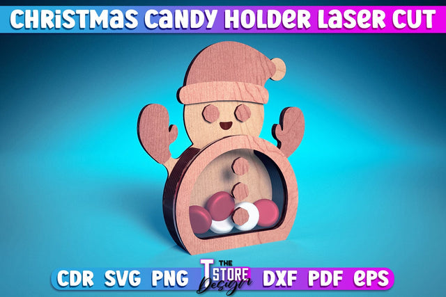 Christmas Candy Holders | 3D Candy Treat Box | Holiday | Snowman | CNC File SVG The T Store Design 