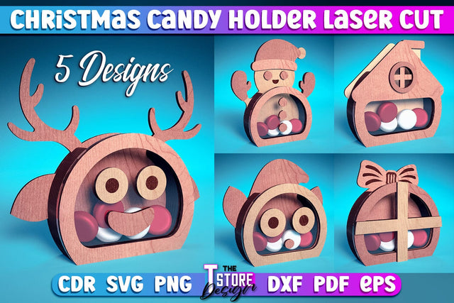 Christmas Candy Holders Bundle | 3D Candy Treat Box | Holiday | Christmas Gift | CNC Files SVG The T Store Design 