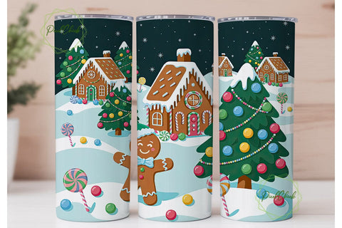 Christmas Candy Land 20oz Tumbler Wrap Sublimation PixelChick 