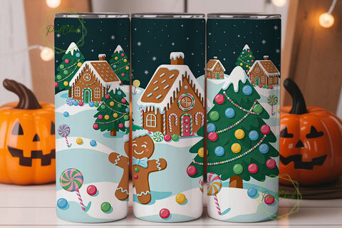 Christmas Candy Land 20oz Tumbler Wrap Sublimation PixelChick 