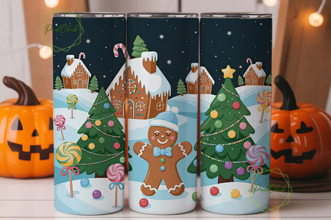 Christmas Candy Land 20oz Tumbler Wrap Sublimation PixelChick 