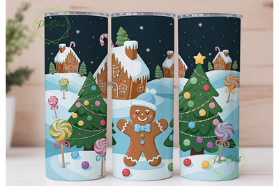 Christmas Candy Land 20oz Tumbler Wrap Sublimation PixelChick 