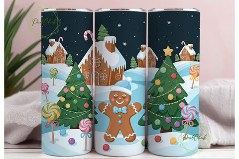 Christmas Candy Land 20oz Tumbler Wrap Sublimation PixelChick 
