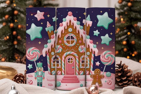 Christmas Candy Nutcracker 20oz Tumbler Sublimation DesignSVG 