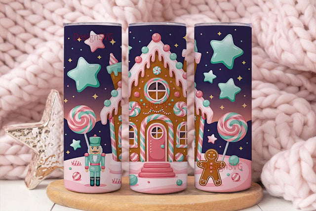 Christmas Candy Nutcracker 20oz Tumbler Sublimation DesignSVG 