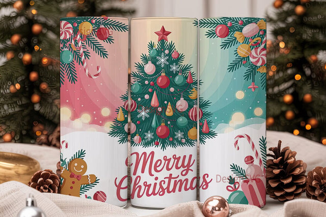 Christmas Candy Tree 20oz Tumbler Wrap Sublimation DesignSVG 