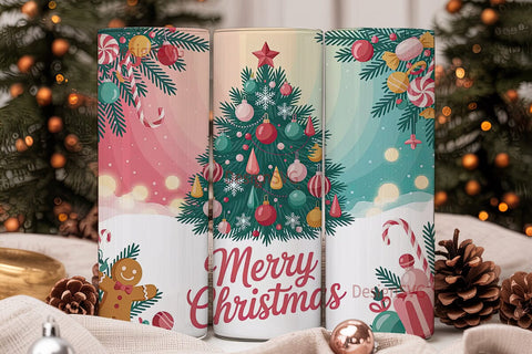Christmas Candy Tree 20oz Tumbler Wrap Sublimation DesignSVG 