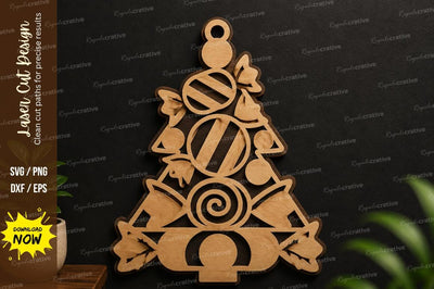 Christmas Candy Tree Laser Cut SVG Design SVG Regulrcrative 