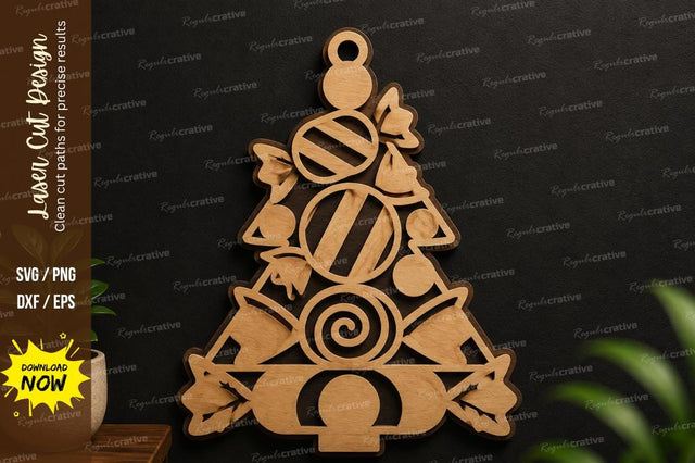 Christmas Candy Tree Laser Cut SVG Design SVG Regulrcrative 