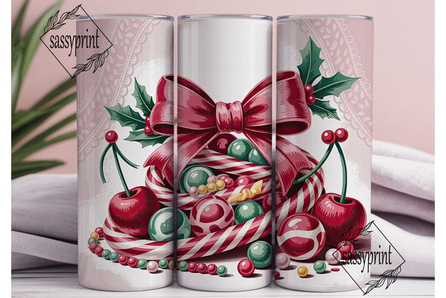 Christmas Candy Tumbler Wrap Sublimation sassyprint 