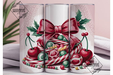 Christmas Candy Tumbler Wrap Sublimation sassyprint 