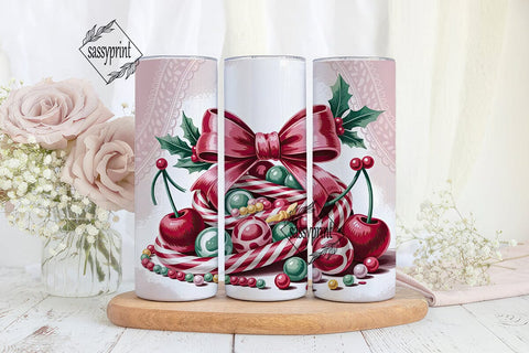 Christmas Candy Tumbler Wrap Sublimation sassyprint 